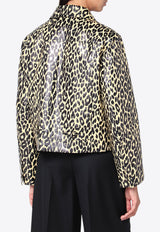 Jil Sander Leopard Print Coated-Linen Jacket  Multicolor J02SW0042J60090_JILSA-272