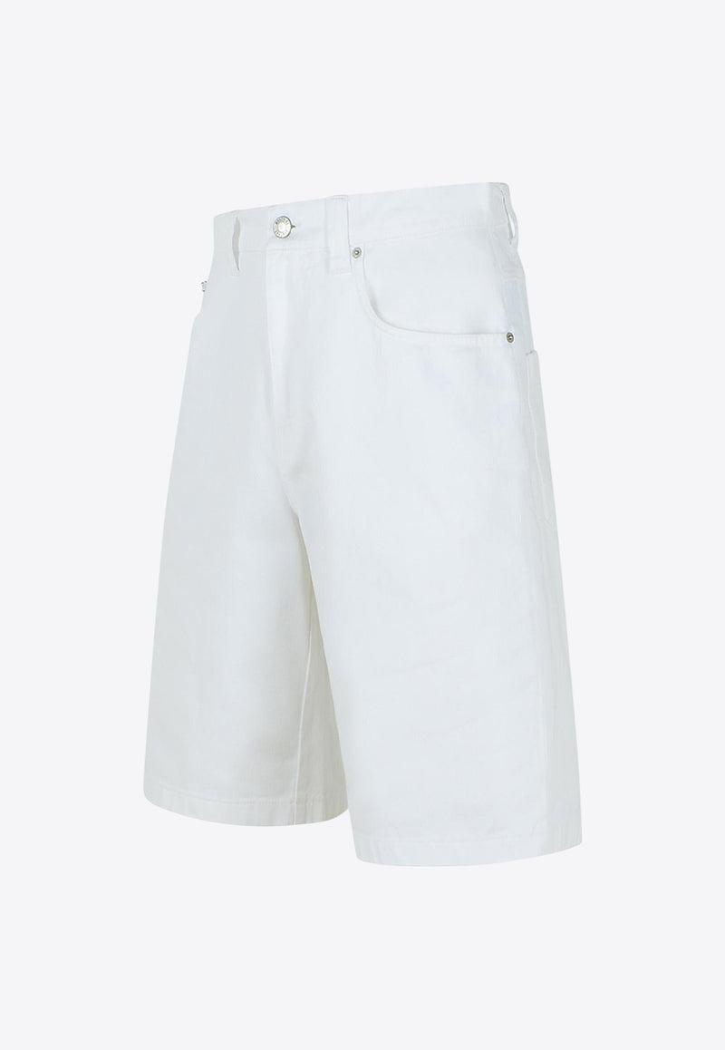 Moschino Logo Patch Bermuda Shorts White J0341 0227 0001