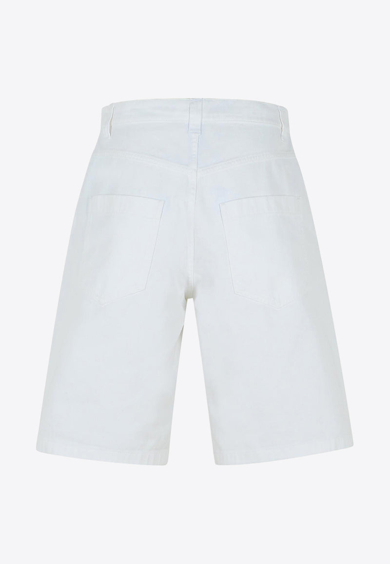 Moschino Logo Patch Bermuda Shorts White J0341 0227 0001