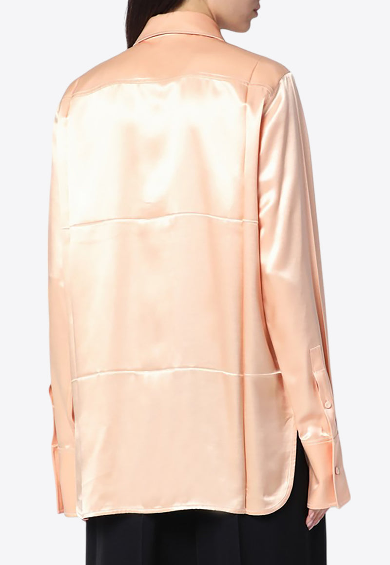 Jil Sander Tie-Neck Buttoned Shirt Pink J03DL0183J66147/Q_JILSA-679
