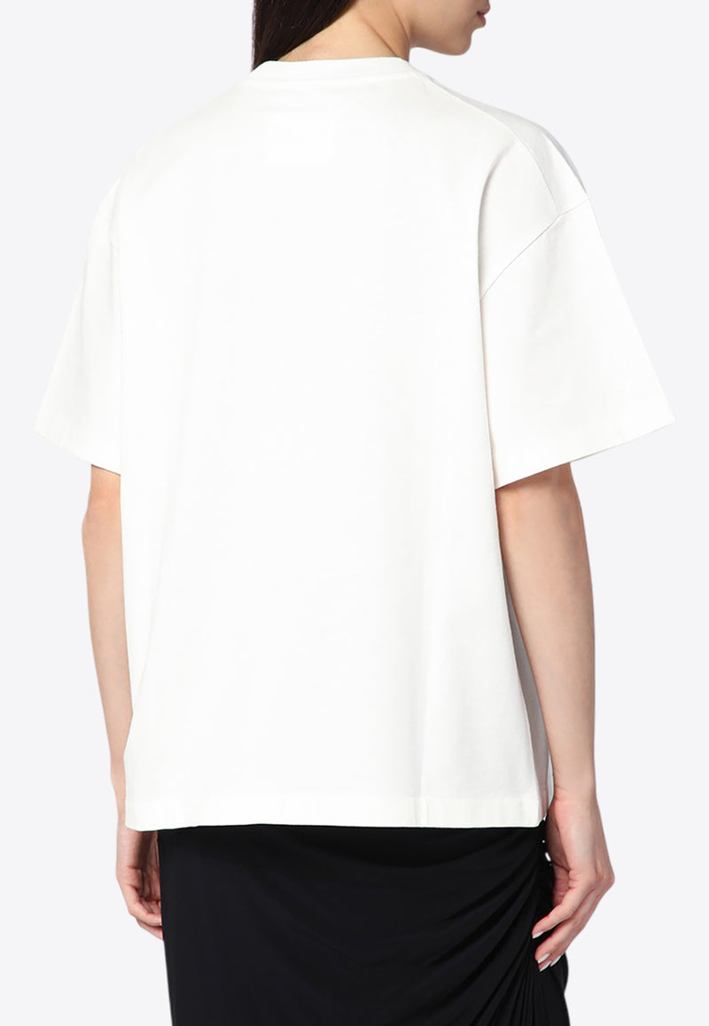 Jil Sander Fleece Logo Wide T-shirt White J03GC0137J45148/R_JILSA-102