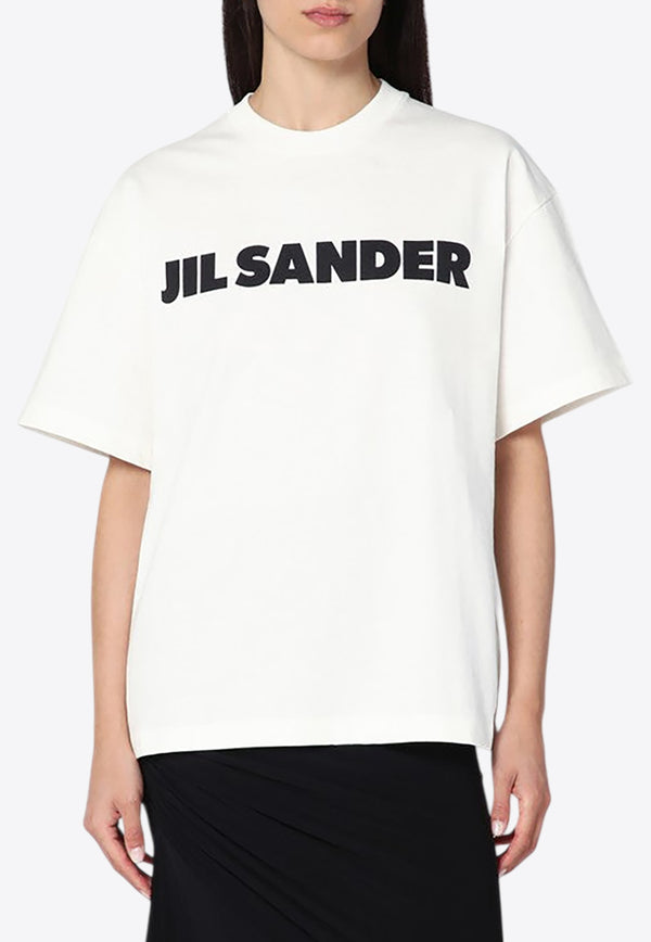 Jil Sander Fleece Logo Wide T-shirt White J03GC0137J45148/R_JILSA-102