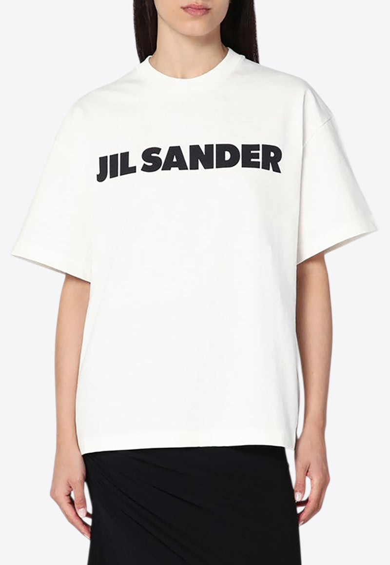 Jil Sander Fleece Logo Wide T-shirt White J03GC0137J45148/R_JILSA-102