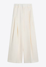 Jil Sander Pleated Wide-Leg Pants White J03KA0292J65005/Q_JILSA-105