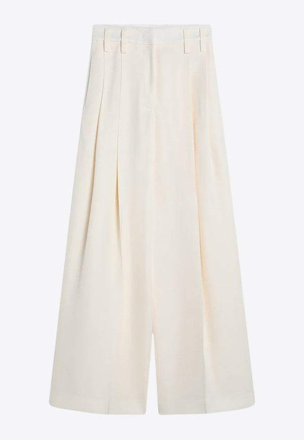Jil Sander Pleated Wide-Leg Pants White J03KA0292J65005/Q_JILSA-105