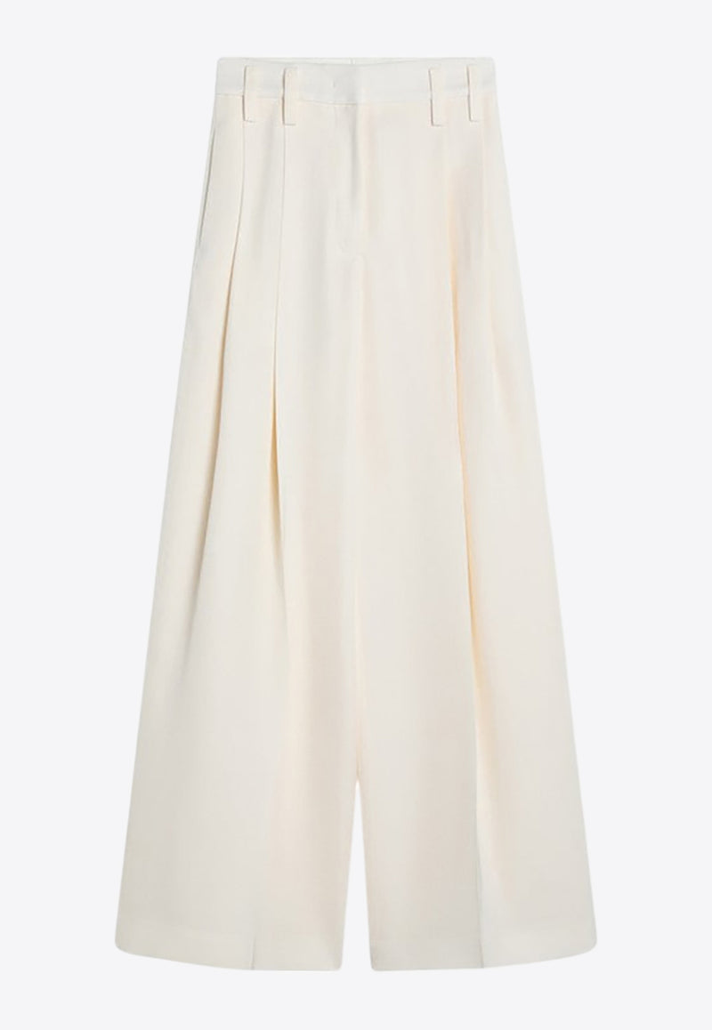 Jil Sander Pleated Wide-Leg Pants White J03KA0292J65005/Q_JILSA-105