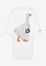 Moschino Goose Print Oversized T-shirt Dress White J0451 5542 1001