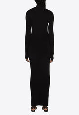 Moschino Ribbed High-Neck Maxi Dress J0481 0400 0555 Black