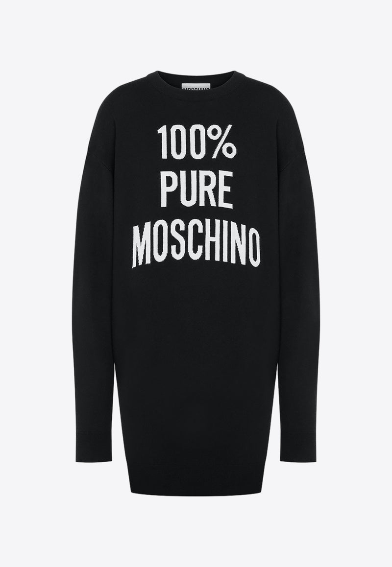 Moschino Logo Mini Wool Dress J0484 0500 1555 Black