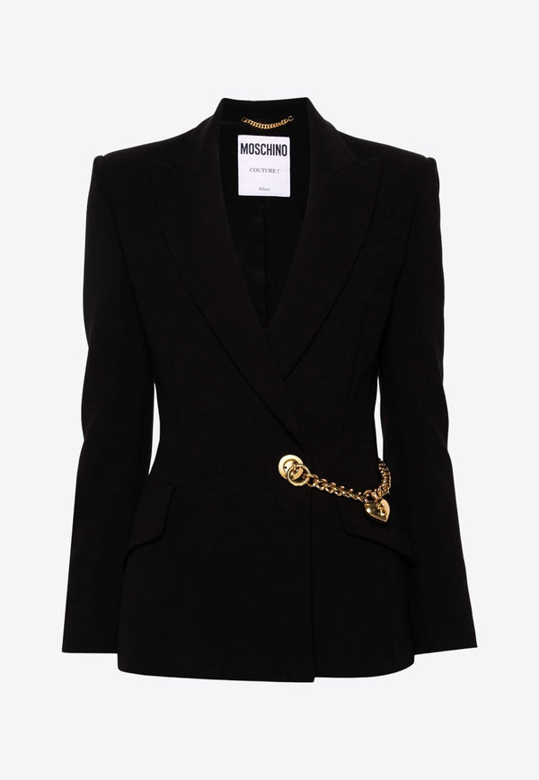 Moschino Heart Chain Tailored Blazer J0504 0524 0555 Black