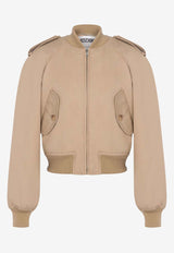 Moschino Cropped Bomber Jacket J050954191081 1081 Beige