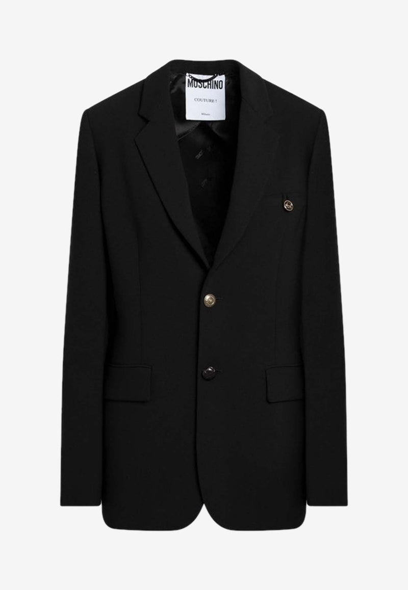 Moschino Single-Breasted Buttoned Jacket Black J05170524/Q_MOSCH-3555