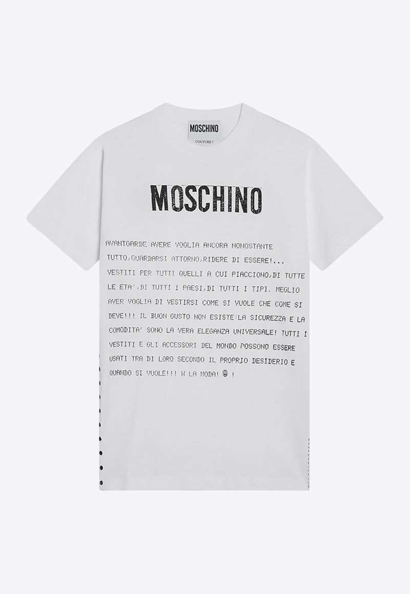 Moschino Printed Logo T-shirt White J07010541/Q_MOSCH-1001