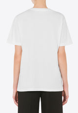 Moschino Slogan Embroidered Short-Sleeved T-shirt J0703 0541 2001 White