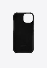 Jil Sander Logo Embossed iPhone 15 Leather Case Black J07VL0030P6486/P_JILSA-001