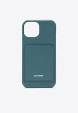 Jil Sander Logo Embossed iPhone 15 Leather Case Blue J07VL0030P6986/P_JILSA-431