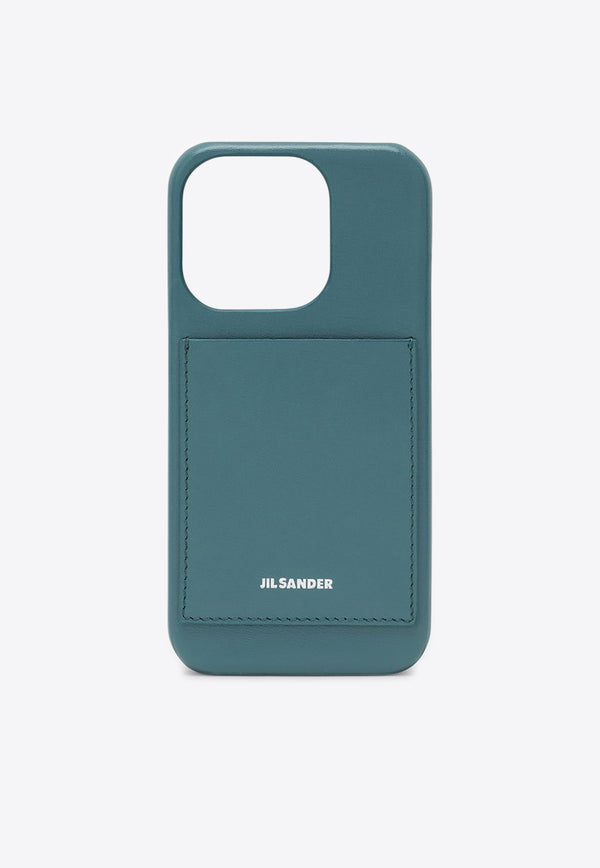 Jil Sander Logo Embossed iPhone 15 Pro Max Leather Cover Blue J07VL0031P6986/P_JILSA-431