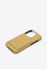 Jil Sander Logo Embossed iPhone 15 Pro Max Leather Cover Yellow J07VL0031P6986/P_JILSA-741