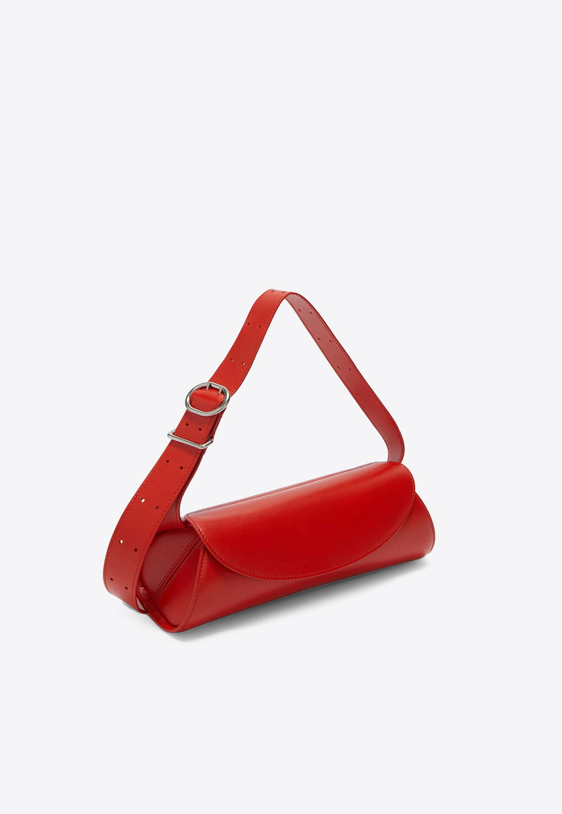 Jil Sander Small Cannolo Calf Leather Shoulder Bag Red J07WD0023RED