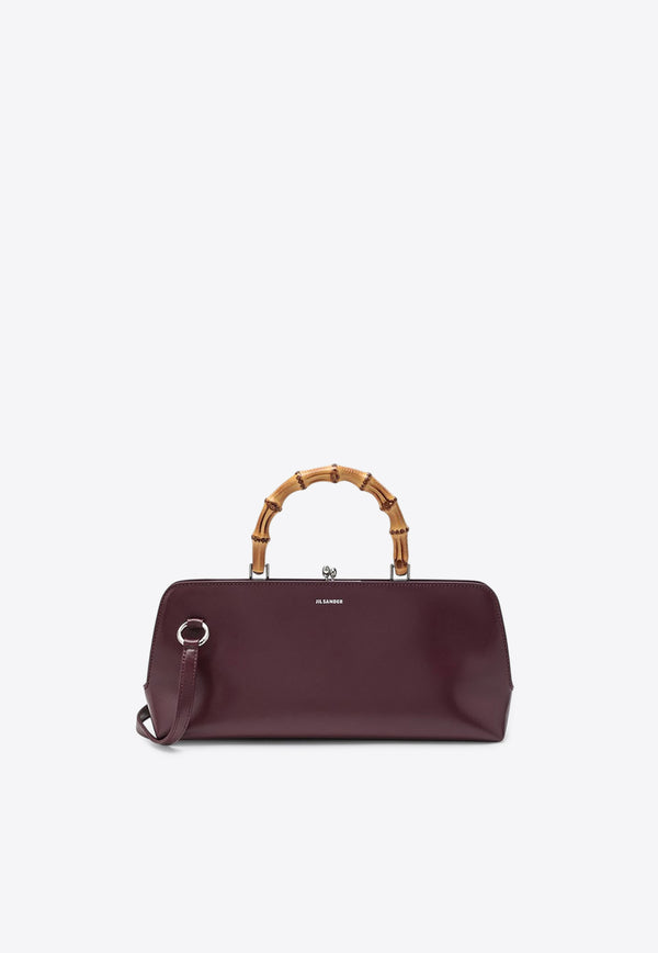 Jil Sander Small Goji Bamboo Calf Leather Handbag Burgundy J07ZH0042P5356/R_JILSA-505