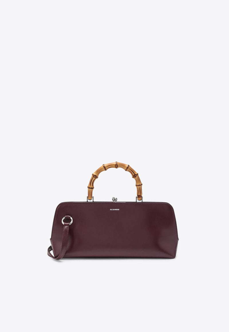 Jil Sander Small Goji Bamboo Calf Leather Handbag Burgundy J07ZH0042P5356/R_JILSA-505