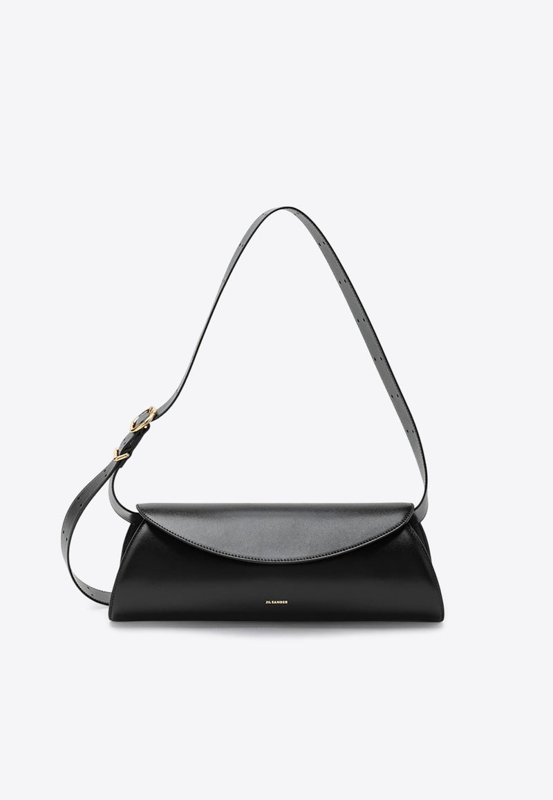 Jil Sander Large Cannolo Calf Leather Shoulder Bag Black J08WD0051P4840/R_JILSA-001