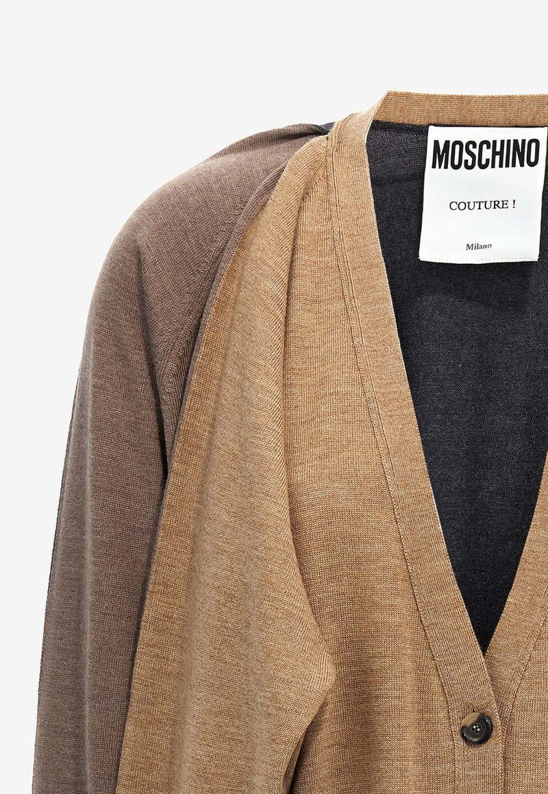 Moschino Deconstructed Wool Cardigan J090654011091 1091 Beige