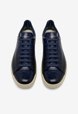 Tom Ford Warwick Sneakers in Alligator Print Leather J1098-LCL168C 1L021 Blue