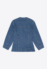 GANNI Vintage Single-Breasted Denim Jacket Blue J1399BLUE MULTI