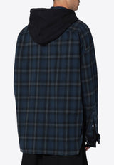 Maison MIHARA YASUHIRO Plaid Check Hooded Overshirt Blue J13SH182CO/P_MIHAR-BL