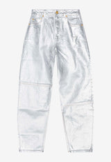 Metallic Denim Stary Jeans GANNI J1411SILVER