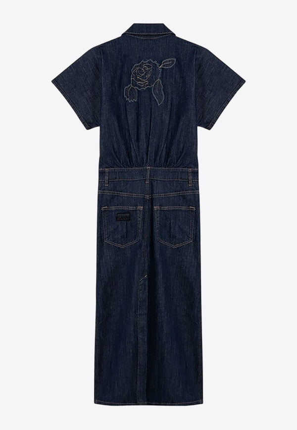 GANNI Midi Denim Shirt Dress Blue J14396768/O_GAN-077