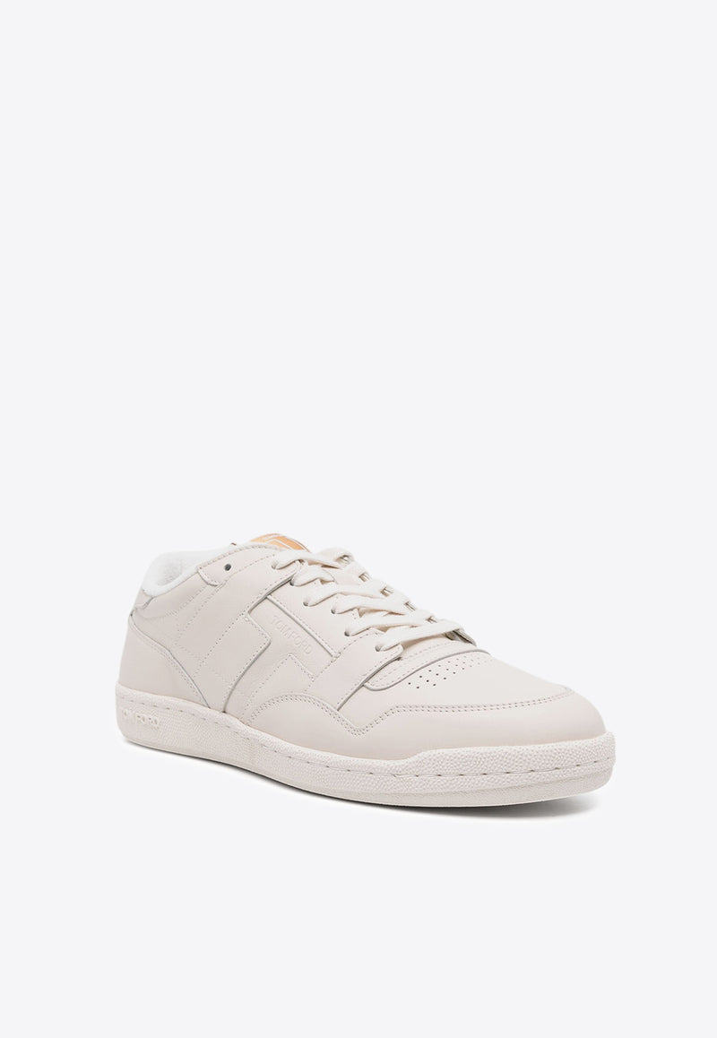 Tom Ford Leather Low-Top Sneakers J1446-LCL219N 3WW03 White