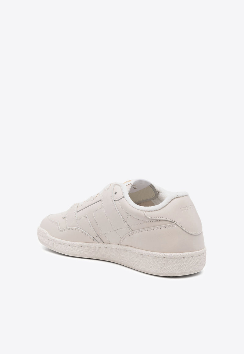 Tom Ford Leather Low-Top Sneakers J1446-LCL219N 3WW03 White