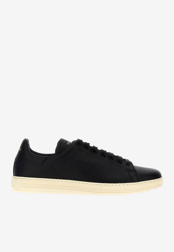 Tom Ford Warwick Leather Low-Top Sneakers Black J1507-LCL045L 3NW02