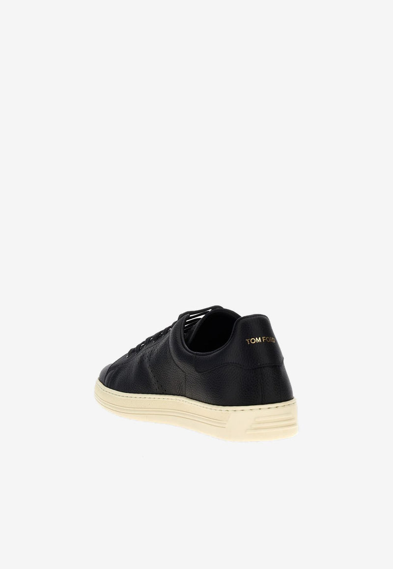 Tom Ford Warwick Leather Low-Top Sneakers Black J1507-LCL045L 3NW02