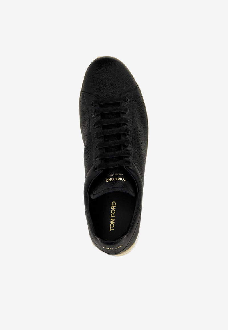 Tom Ford Warwick Leather Low-Top Sneakers Black J1507-LCL045L 3NW02