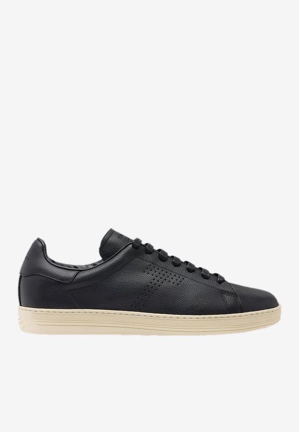 Tom Ford Warwick Low-Top Leather Sneakers J1507-LCL460N 3NW02 Black