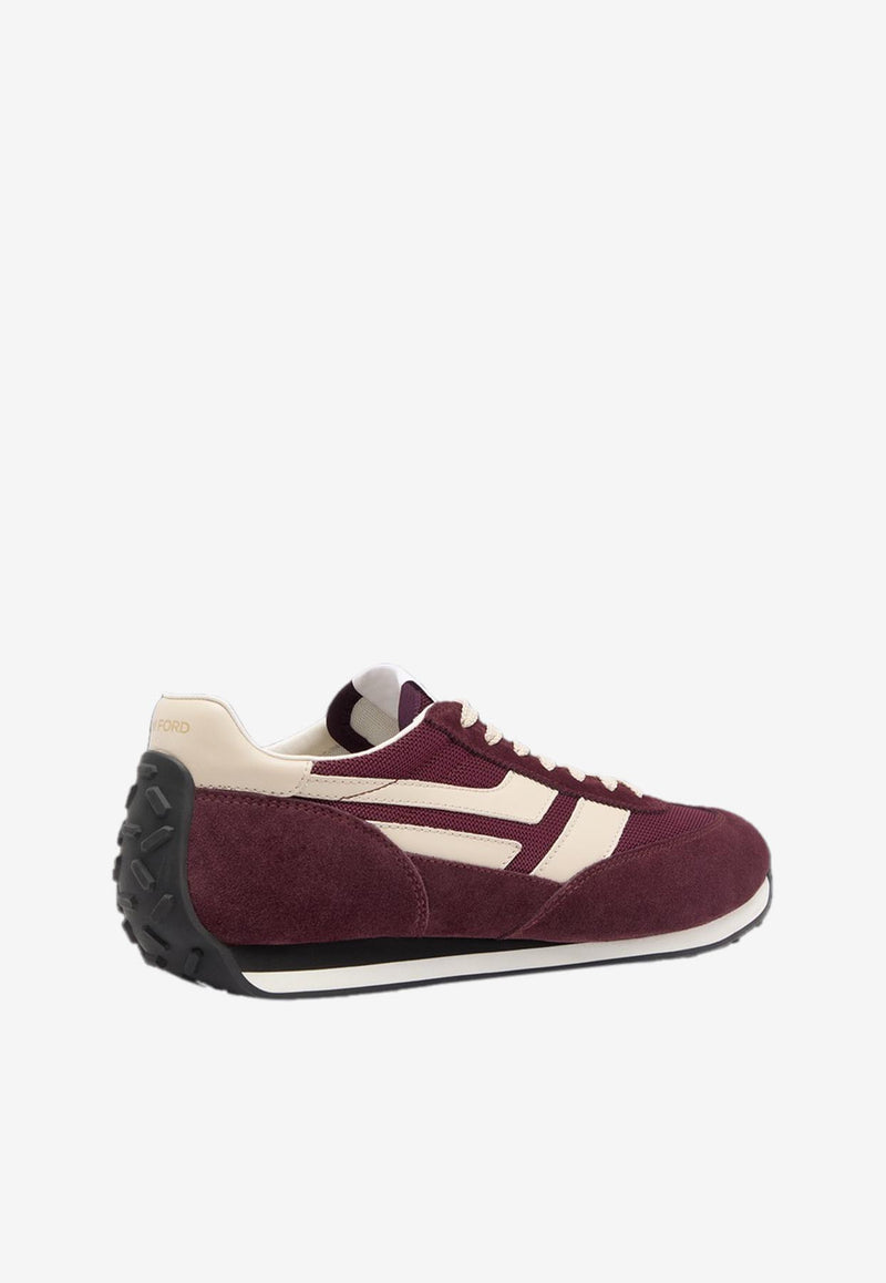 Tom Ford Mick Suede Low-Top Sneakers Wine J1511-LCL116N 3RN07