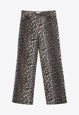 GANNI Izey Leopard Print Jeans Brown J15276508/P_GAN-943