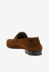 Tom Ford Suede Loafers with Twisted-Straps Brown J1528-LCL534N EDA