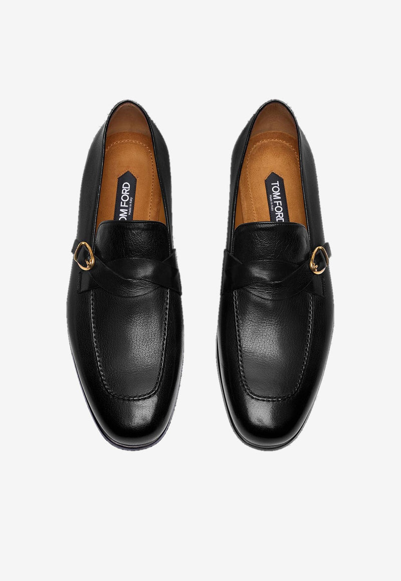 Tom Ford Gigi Twisted-Band Leather Loafers Black J1555-LGO033X 1N001