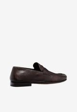 Tom Ford Gigi Twisted-Band Leather Loafers Dark Brown J1556-LBU002N 1B053