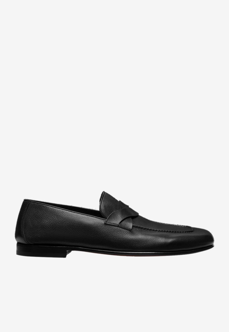 Tom Ford Gigi Twisted-Band Loafers in Supple Leather Black J1556-LBU002N 1N001
