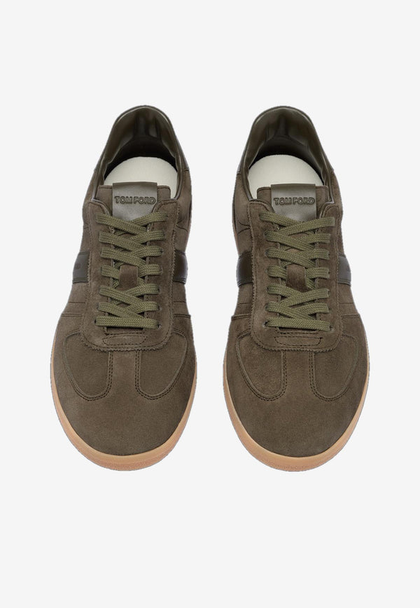 Tom Ford Archer Suede Low-Top Sneakers Olive J1558-LCL046N 3EA02