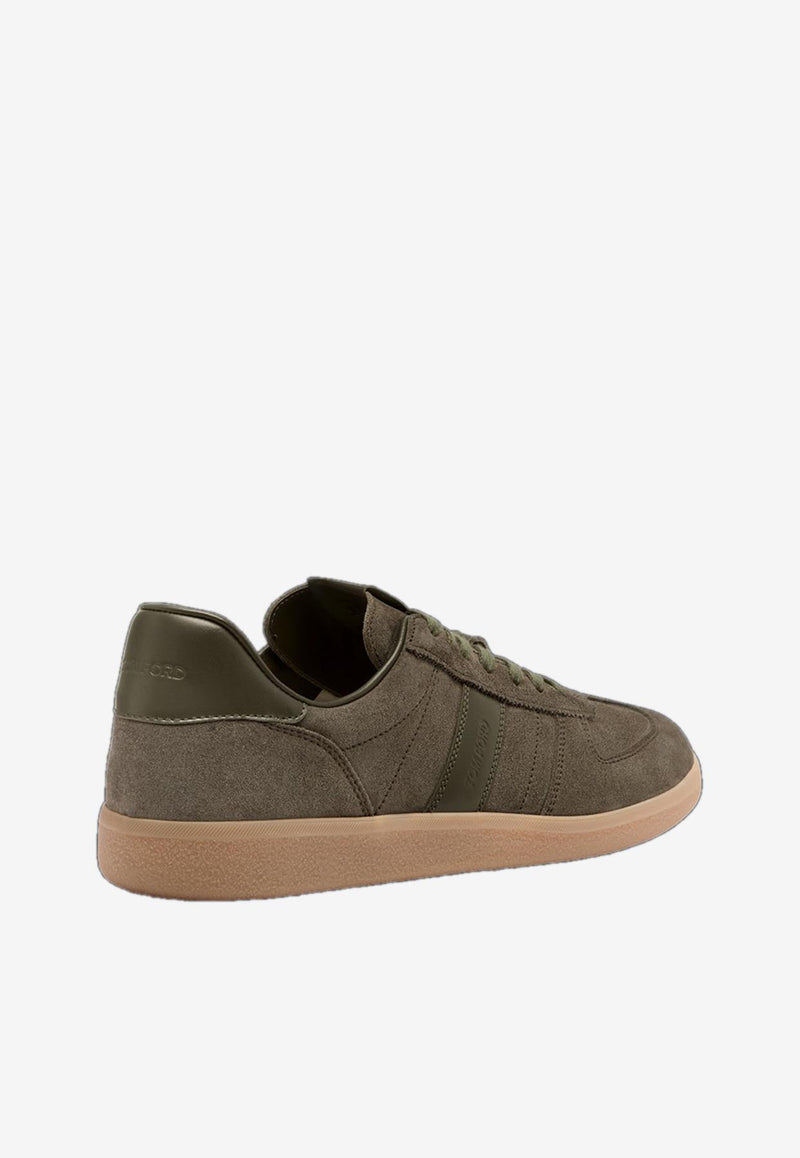 Tom Ford Archer Suede Low-Top Sneakers Olive J1558-LCL046N 3EA02