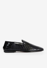 Tom Ford Steven Croc-Embossed Leather Loafers Black J1587-LCL533N NAA