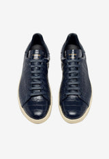 Tom Ford Warwick Croc-Embossed Leather Sneakers Navy J1591-LCL529L UWD