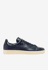 Tom Ford Warwick Croc-Embossed Leather Sneakers Navy J1591-LCL529L UWD
