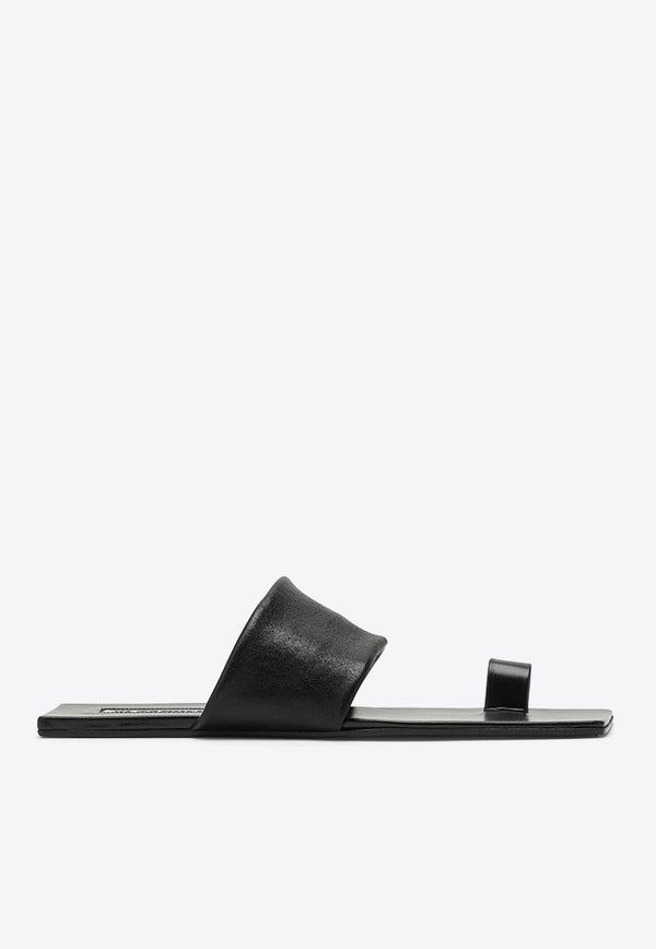 Jil Sander One-Toe Leather Flat Sandals J15WP0123P6598/O_JILSA-001